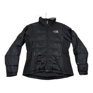 The North Face Jacket Womens Medium Black 550 Down Puffer Fleece Lined Full Zip